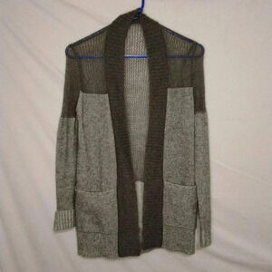 All Saints Two-Tone Grey Open Knit Cardigan sz 0